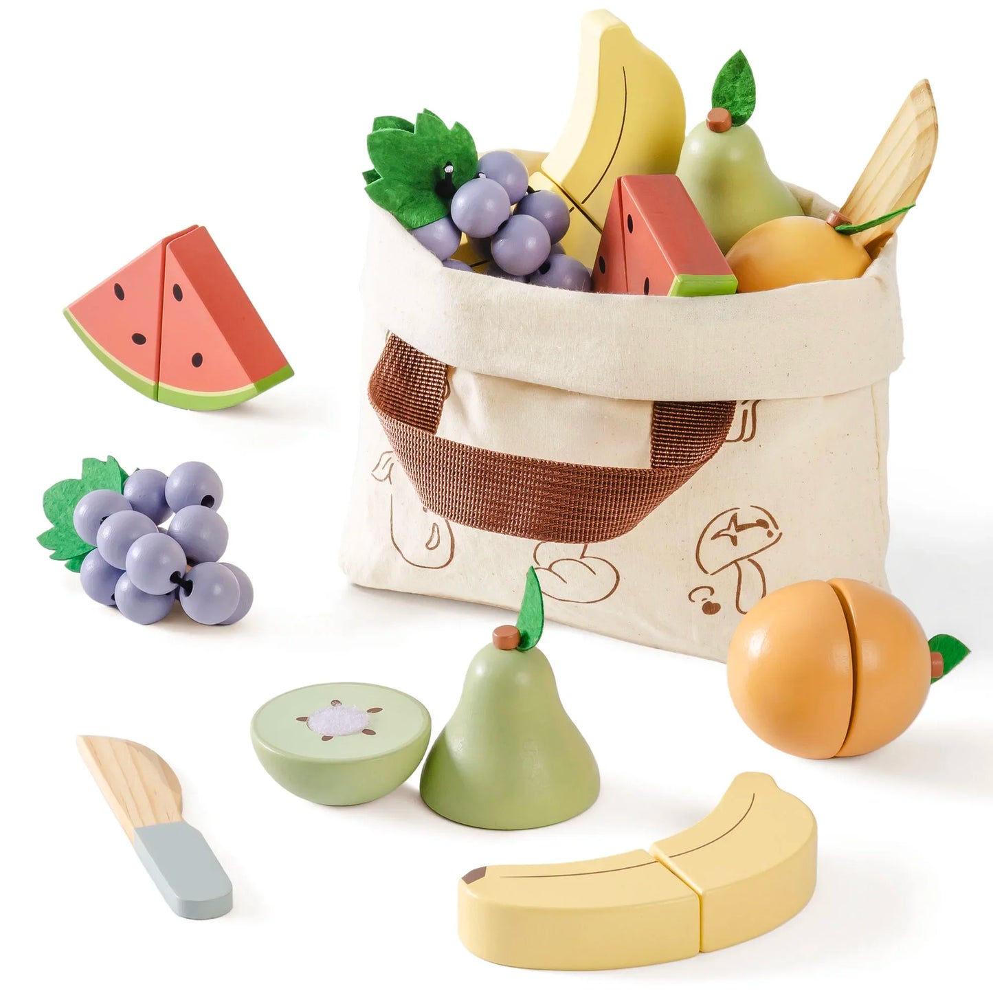 Robotime Robud Kitchen Pretend Toy Wooden Classic Game Educational Toy For Children Kids Gift Cutting Fruit Vegetable Food Set