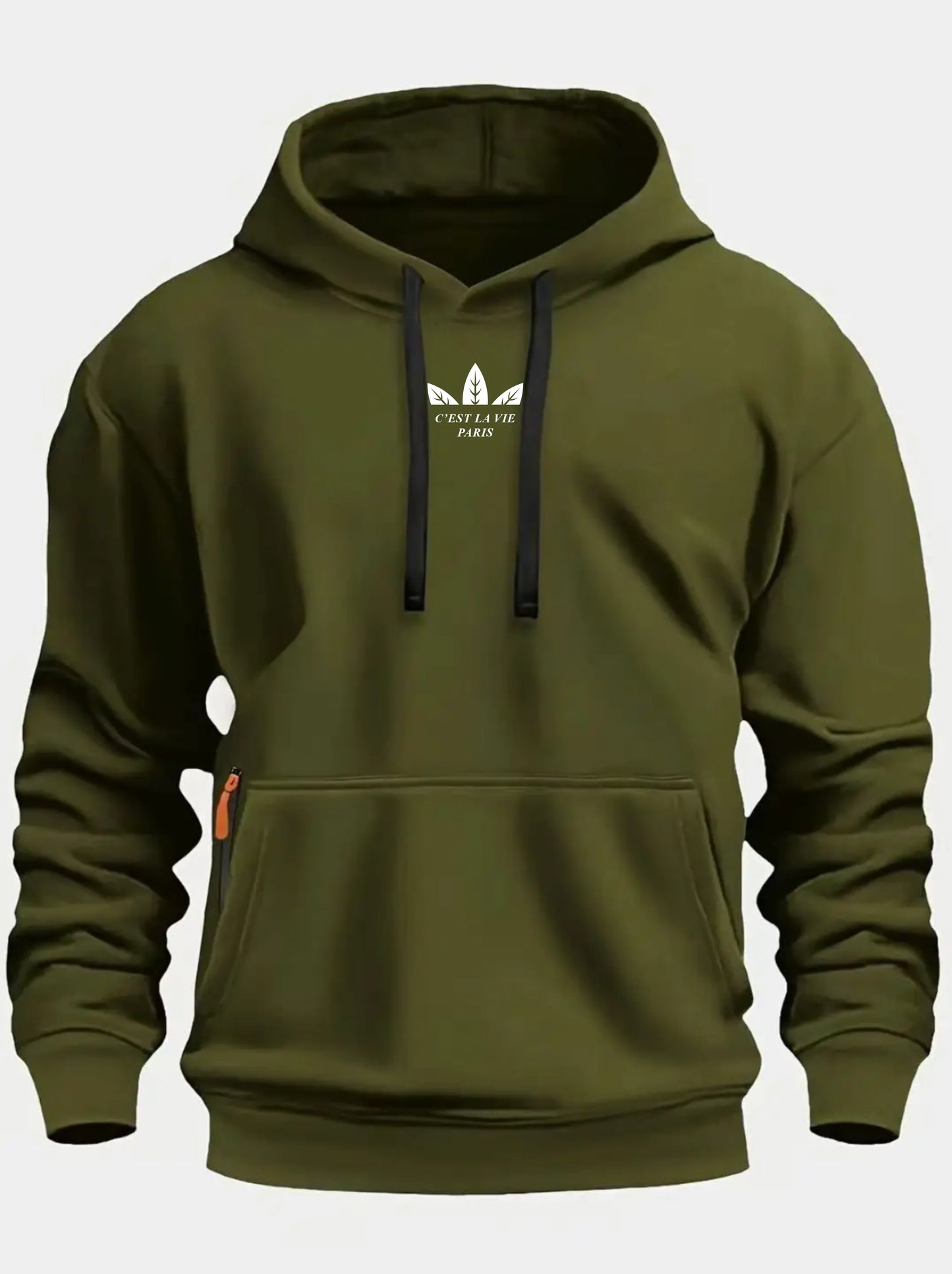 Autumn and Winter New Men's Printed Fleece Hoodie High Quality Solid Color Hoodie Men's Fashion Street Style Sportswear