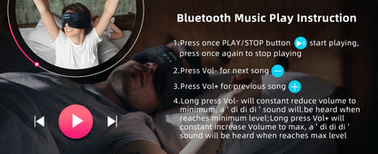 Soft Bluetooth Sleep Mask Wireless Headphones for Sleep Travel Meditation Side Sleeper Blackout Eye Mask Washable Adjustable