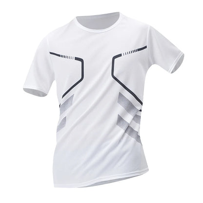 Men's Sports Fitness Top – Quick Drying Printed Tee | Plus Size Casual Shirt