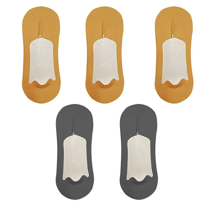 5pairs Men's Cotton Socks Summer Breathable Ultra-thin No Show Ice Silk Sock Silicone Non-slip Bottom Absorb Sweat Men Boat Sock