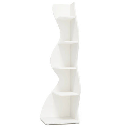 Corner Bookshelf - Modern 5-Tier Shelf | Stylish Wooden Storage Rack