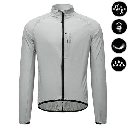 WOSAWE Cycling Jacket Lightweight Windproof Long Sleeved MTB Road Bike Windbreaker Reflective Breathable Jacket Bicycle Clothing