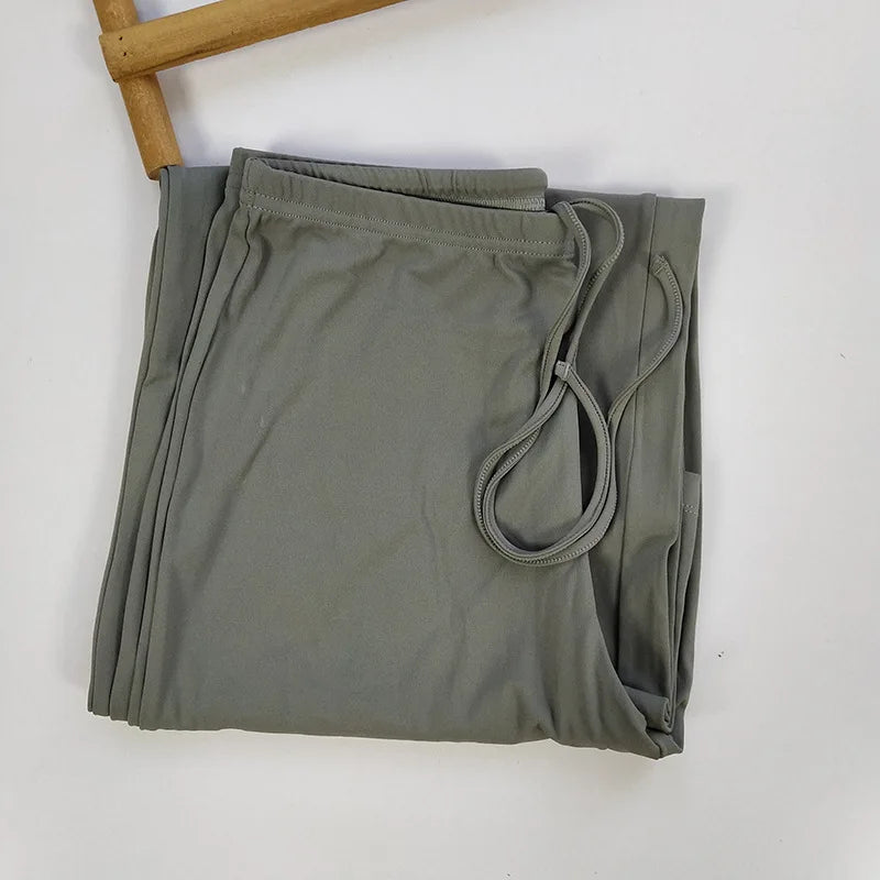 Women's Buttery Soft Wide Leg Yoga Pants - Elastic Waist, Cooling Breathable, Natural Drape Straight Leg Workout Pants