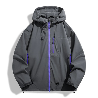 Waterproof Windbreaker Jacket – Lightweight Unisex Hiking Coat With Adjustable Storm Hood