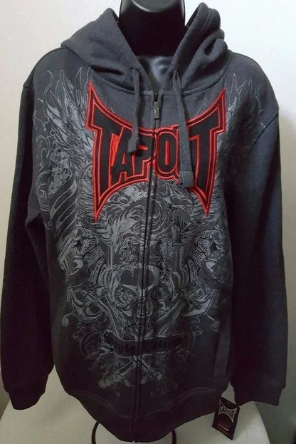 Y2K New American Tapout Zipper Hoodie Sweatshirt Men Hip Hop Letter Retro Graphic Embroidery Hoodie Jacket Clothes Streetwear