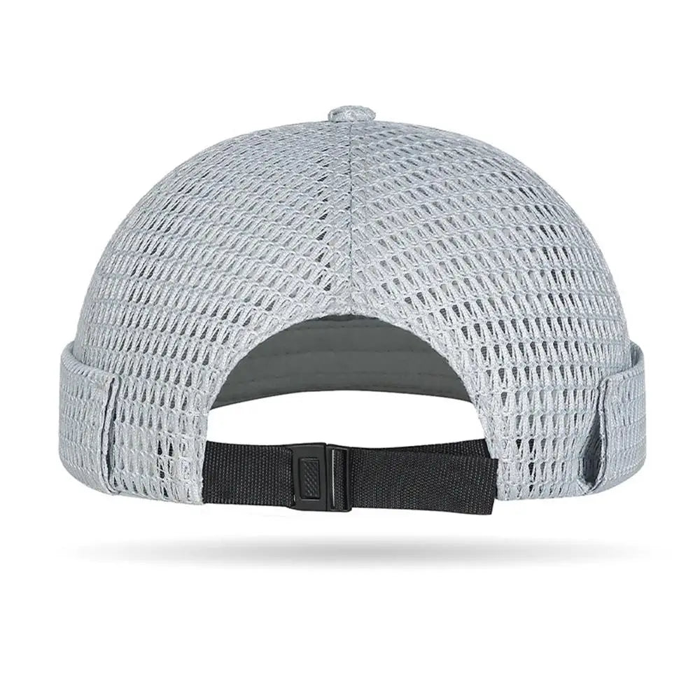 New Mesh Breathable Brimless Melon Skin Hat Summer Ultra-Light Adjustable Docker Beanies Hat Outdoor Hip Hop Sailor Landlord Cap