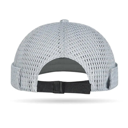 New Mesh Breathable Brimless Melon Skin Hat Summer Ultra-Light Adjustable Docker Beanies Hat Outdoor Hip Hop Sailor Landlord Cap
