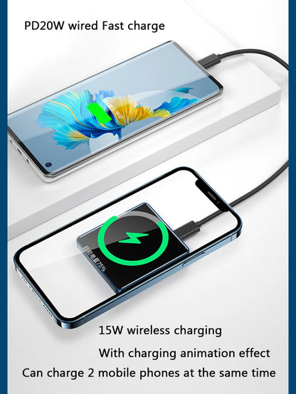 Xilecaly For Magsafe Power Bank 10000mAh Wireless Magnetic PowerBank Ultra Thin External Battery For iPhone 17 Samsung Z Flip 3