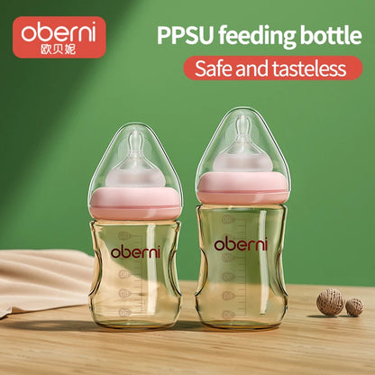 Oberni 150ml+180ml PPSU Imitated Breast Baby Milk Bottle set Anti bloating 0-6 Newborn Baby Bottle With Resistant to Falling