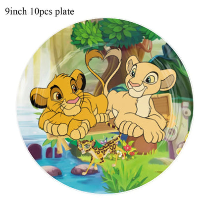 Lion King Birthday Party Supplies - Disposable Tableware Set with Cups Plates Napkins