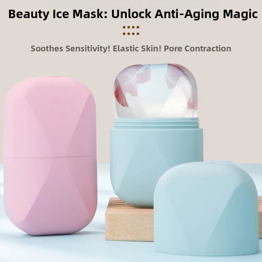Portable Silicone Ice Roller for Face Beauty Skin Care Tools Face Lifting Facial Massager Reusable Ice Cube Trays Eyes and Neck