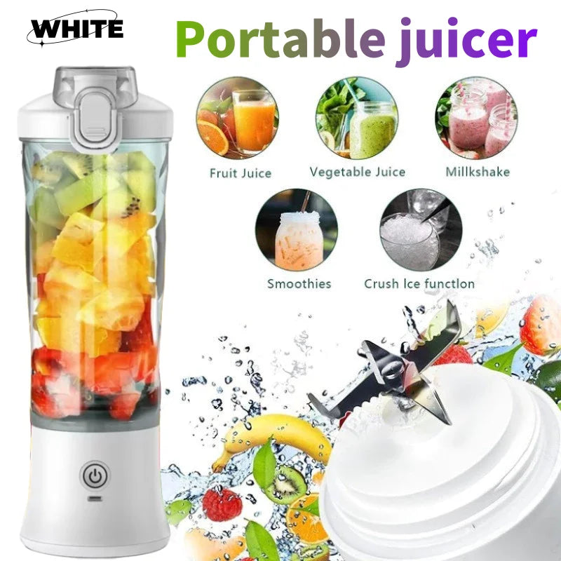 Portable USB Juicer Blender - 600ml Electric Fruit Smoothie Maker