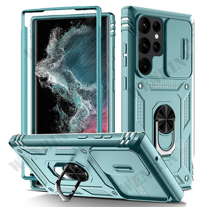 Case For Samsung S26 Ultra S25 S24 S23 Plus S25 FE A57 A56 A37 A36 A17 A16 5G Heavy Duty with Camera 360 Degree Kickstand Cover