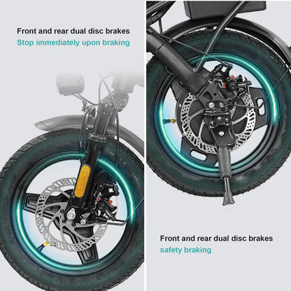 Adult Electric Bike,560W Motor,20MPH,48V Removable Battery,14inch Folding Electric Bike,Maximum 32 Miles,1Year Warranty Ebike
