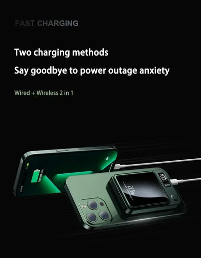 Lenovo 500000mAh Portable Magnetic Wireless Power Bank Fast Charger For Magsafe Auxiliary Battery For iphone Huawei Samsung 2027