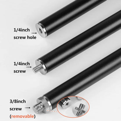 Metal Tube Extendable Rod Selfie Stick Monopod Extention Pole Stand Holder with 1/4inch Screw Ball Head for Mobile Phone Cameras