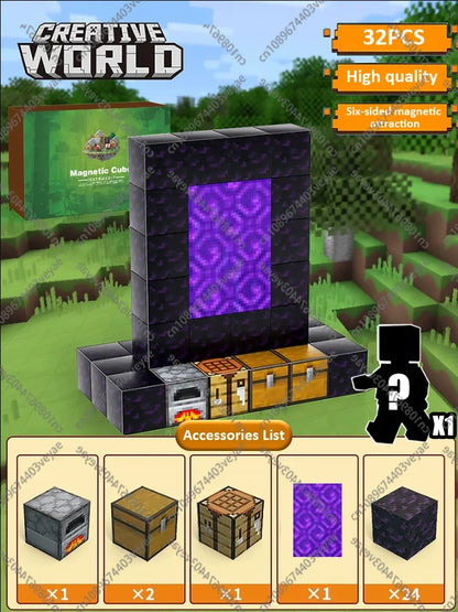 Magnetic Building Blocks - STEM Sensory Toys & Creative Magnet Cube Set for Kids