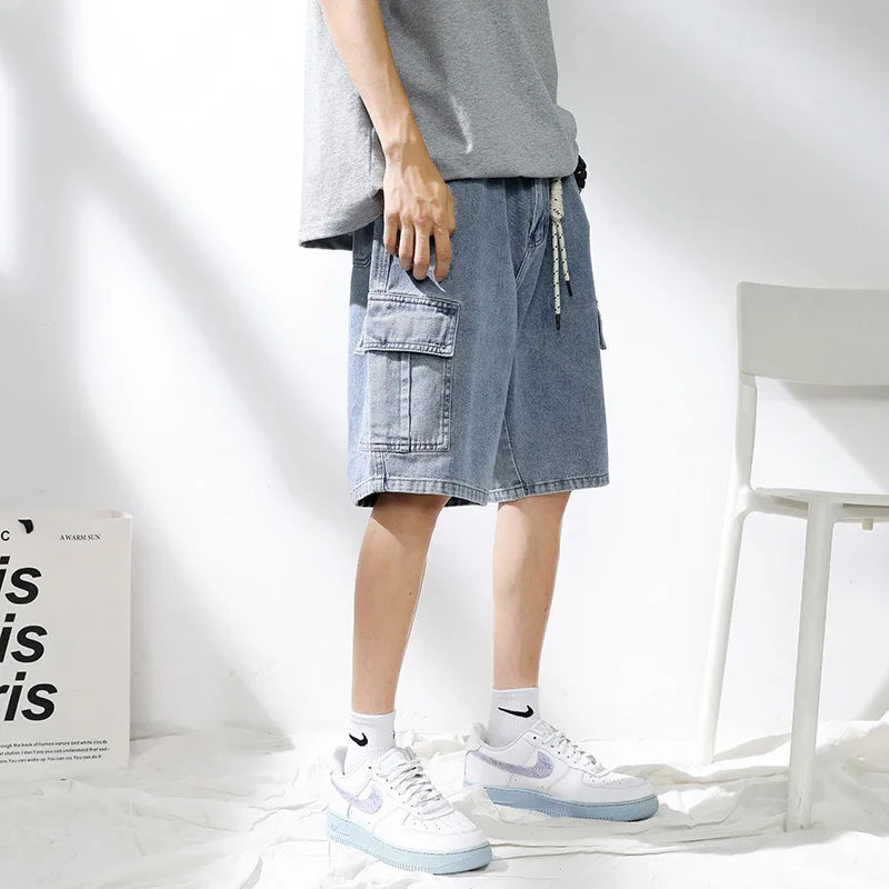 Men's Denim Shorts - Breathable Cotton, Loose Fit Summer Casual Style Pants