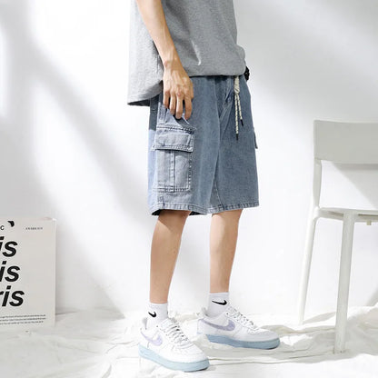 Men's Denim Shorts - Breathable Cotton, Loose Fit Summer Casual Style Pants