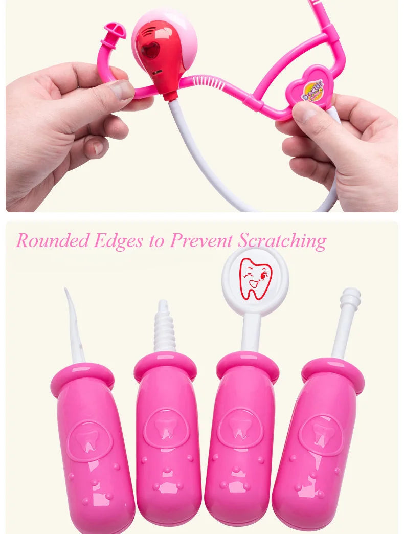 Kids Doctor Set Dentist Nurse Pretend Play Toys Simulated Stethoscope Medical Tool Kit Medical Role Play Accessories Fun Gifts