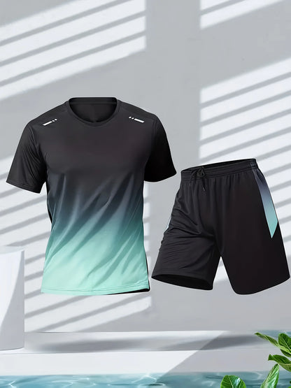 Men's casual suits, outdoor activity running suits, travel sportswear sets, park and beach outings, quick-drying and lightweight