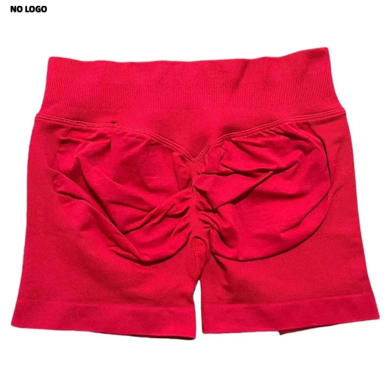 Women Sports Shorts - Low Waist Elastic Band Gym Biker Scrunch Fitness 4.5''