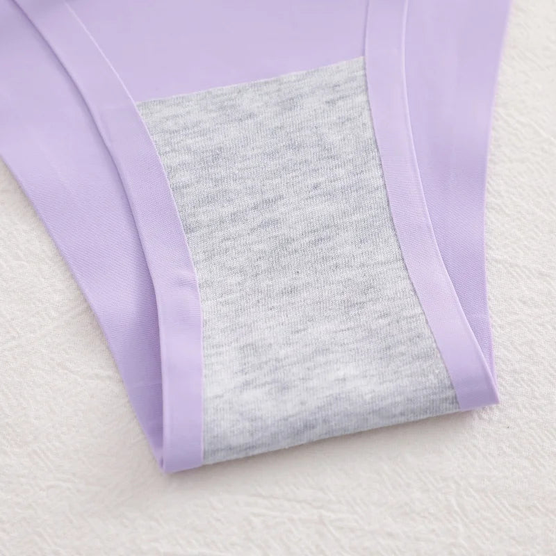 4PCS/Set Seamless Thin Strap Thong Underwear Women Low Rise Briefs Ice Silk Comfortable Panties Multi Color No Trace Lingerie