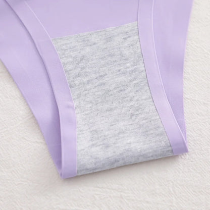 4PCS/Set Seamless Thin Strap Thong Underwear Women Low Rise Briefs Ice Silk Comfortable Panties Multi Color No Trace Lingerie