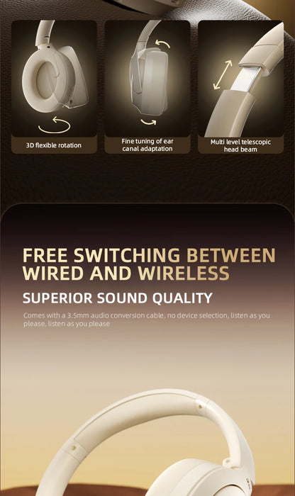 Acer ANC Wireless Headphones HIFI Headset Bluetooth 5.4 ENC HD Mic Head Tracking 3D Spatial Audio -42dB ANC Low Latency OHR305