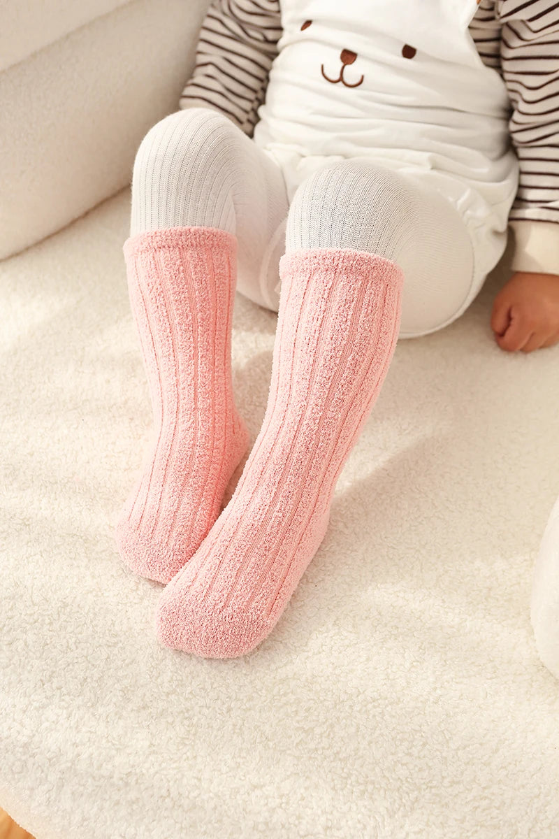 Kids Socks Thick Cold Winter Socks Super Warm Baby Snow Socks Christmas Gifts Coral Fleece Silicone Non-slip Floor Socks