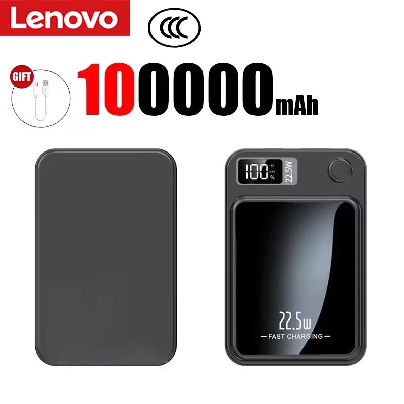 Lenovo 500000mAh Portable Magnetic Wireless Power Bank Fast Charger For Magsafe Auxiliary Battery For iphone Huawei Samsung 2027