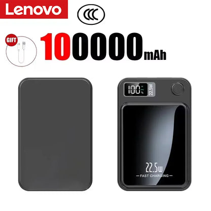 Lenovo 500000mAh Portable Magnetic Wireless Power Bank Fast Charger For Magsafe Auxiliary Battery For iphone Huawei Samsung 2027