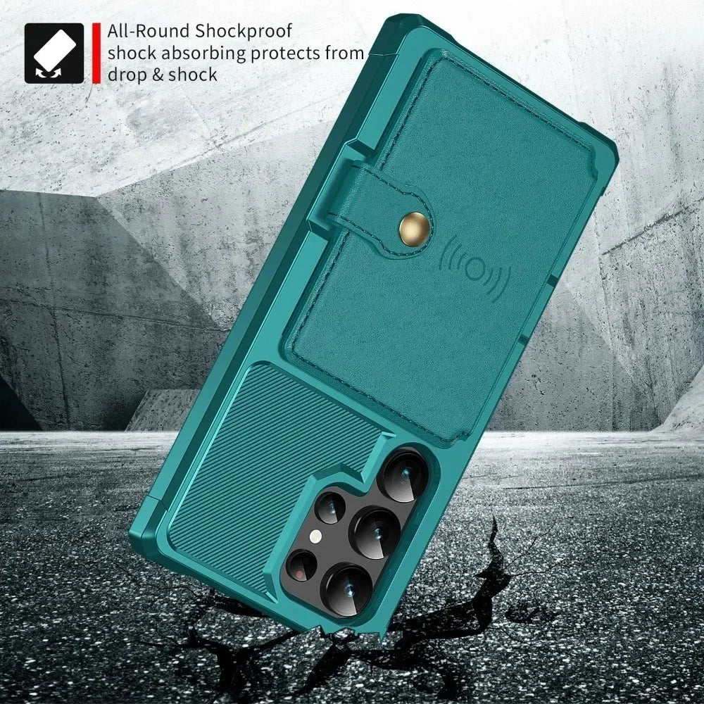 Card Wallet Case for Samsung Galaxy S24 S23 FE S25 Plus S22 S21 S26 Ultra A17 A37 A56 A36 A55 A35 A15 A54 A34 A52S A05S A05 A16