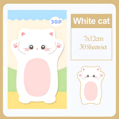 Aesthetic Cat Sticky Notes - Cute Kawaii Memo Pad for Daily Planning