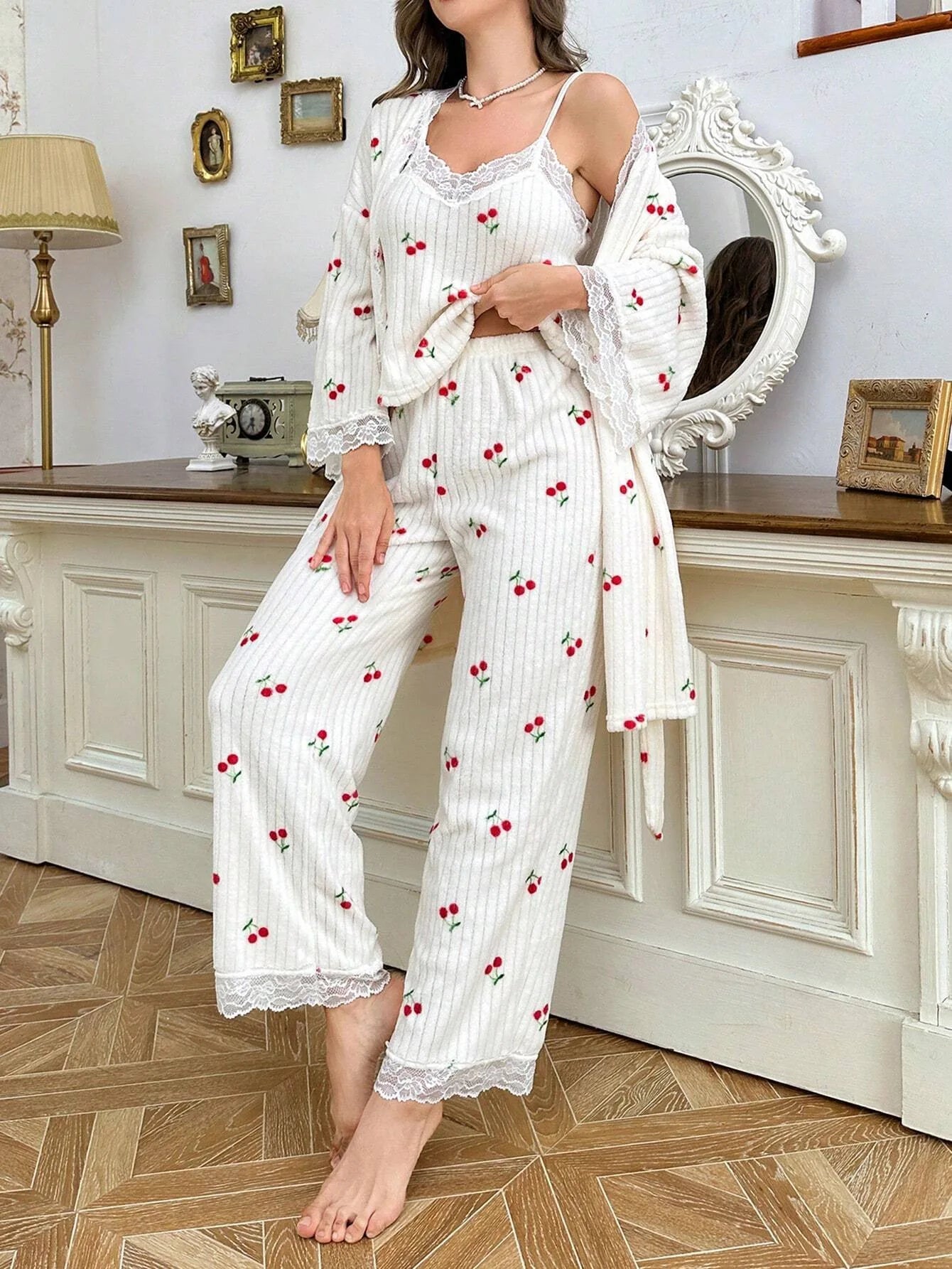 Romantic Nightwear Ladies Pajamas New Products Dress Nightie Woman Night Set 3 Piece Sexy Clothes Women Sleep Women's Peignoirs