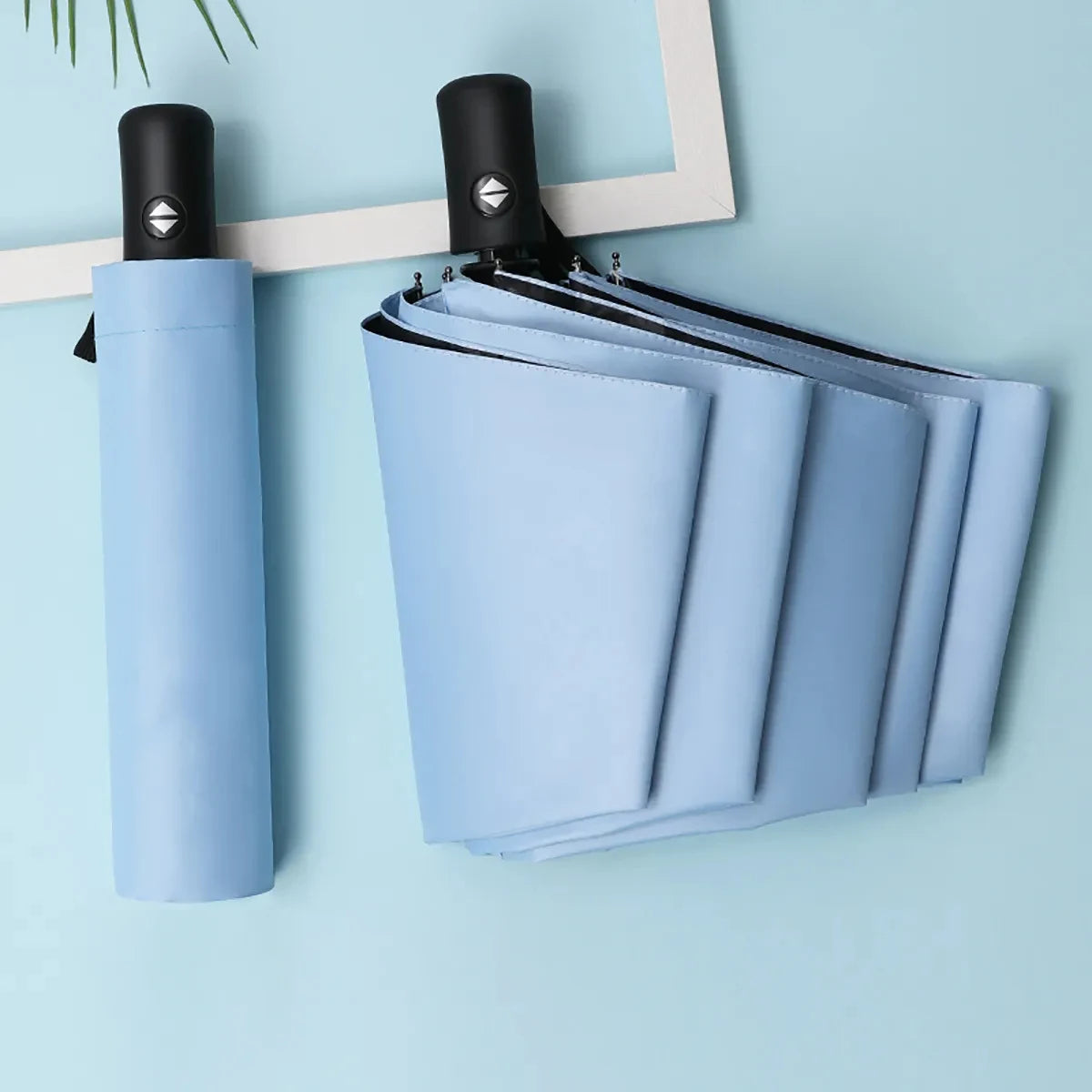 8-Rib Automatic folding Umbrella - Compact, lightweight, durable, UV protection - rain and sun umbrella, automatic sunshade zwq