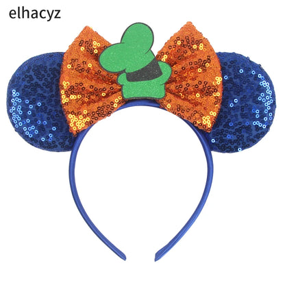 Mickey Mouse Ears Headband - Sequin Hair Bow for Halloween Festival and Cosplay