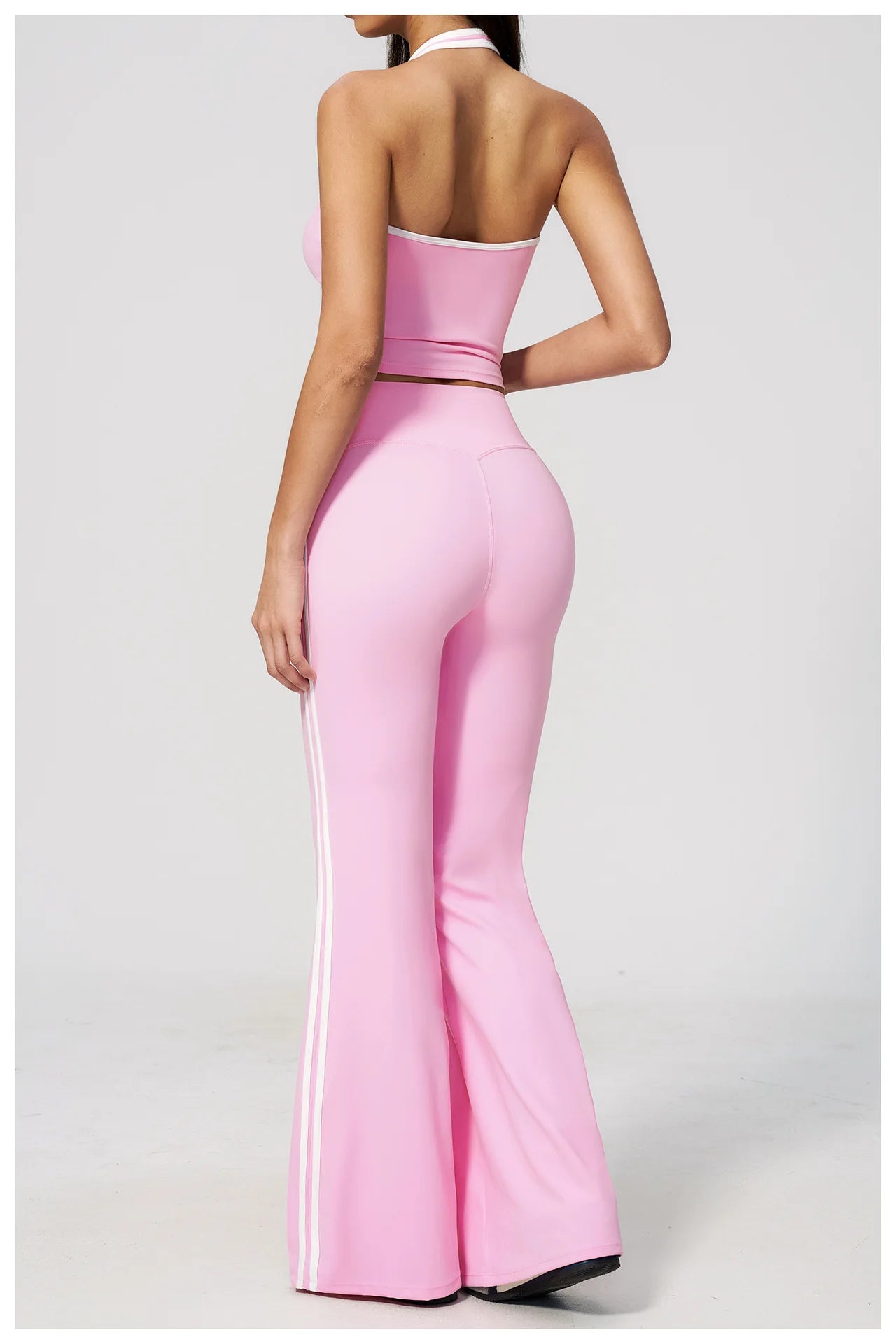 2 Pieces Workout Suit Women Yoga Outfits Athletic Wear Shockproof Halter Sports Bra High Waist Butt Lift Yoga Pants Fitness Suit