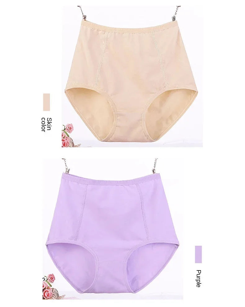 6XL Super Plus Size Women Underwear High Waist Cotton Breathable Lace Trim Panties Postpartum Big Size Ladies Underwear