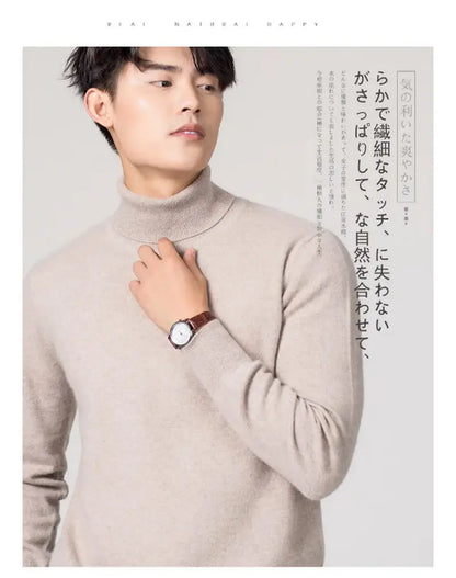Cashmere Cotton Blend Turtleneck Men Jumper 2025 Autumn Winter Wram Clothes Vetement Homme Pull Homme Hiver Man Pullover Sweater