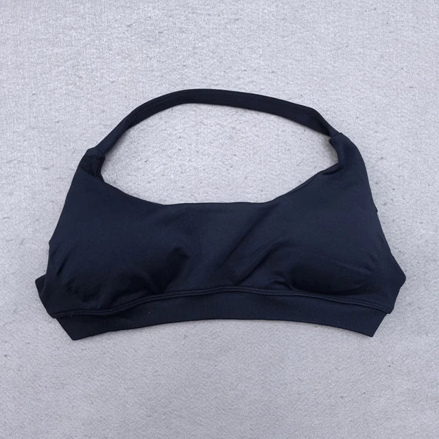 Shorts Set 2 Pieces Seamless Yoga Set Workout Tracksuit Women Halter Sport Bra And Low Waist Scrunch Bum Gym Shorts Suits