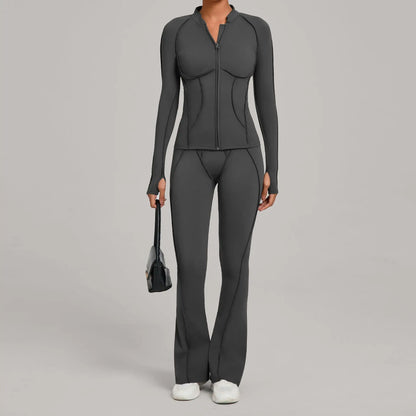 Seamless Yoga Sets – High Waist Leggings & Backless Bra Suit | Breathable Fitness Wear