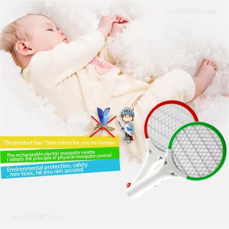USB Car Mini Electric Mosquito Swatter Summer Mosquito Insect Racket Killer Rechargeable Handheld Bug Zapper for Bedroom
