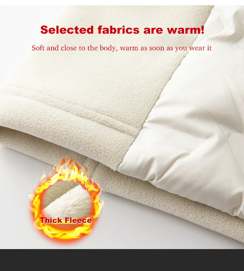 Duck Down Jacket - Warm Winter Fleece Windproof Outdoor Coat for Hiking