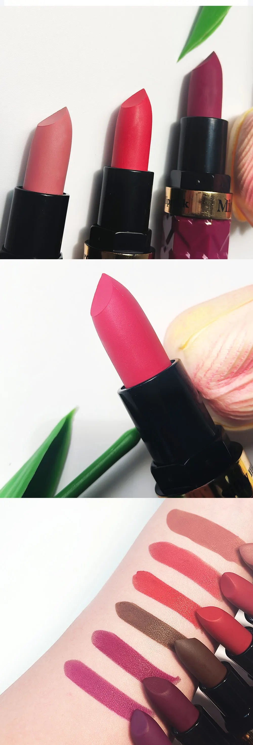 Velvet Matte Lipstick Non Transfer Waterproof Highly Pigmented Longwear Nude Peach Brown Cherry Tones Smooth Lip Makeup