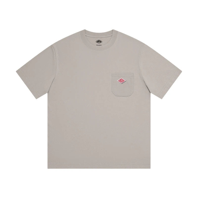 2025 Summer Men Women's Pure Cotton Embroidery T-Shirt Short Sleeve Tees Simple Solid Pocket Fashion Brand Casual Tops