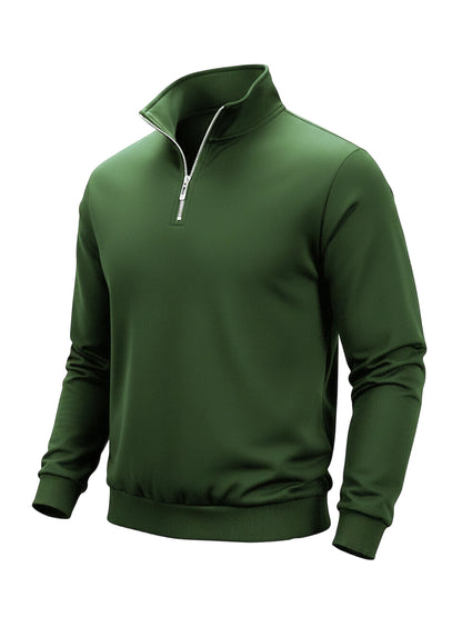 Spring Autumn Men's Half Zipper Sweatshirts Solid Color Turtleneck Pullover Sweaters Men Outdoor Long Sleeve Top Streetwear