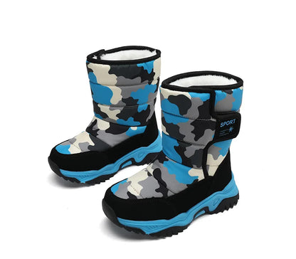 Children Winter Boots - Waterproof Kids Snow Boots With Plush Lining & Rubber Sole