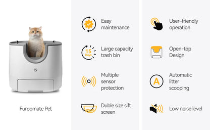 Automatic Smart Cat Litter Box - Self-Cleaning High-Capacity 11L Pet Toilet Tray - ZOOMNSTORE